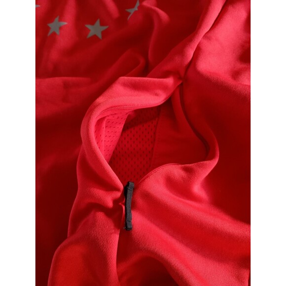 Under Armour Hoodie Sweatshirt Mens Medium Red Fleece Lined Polyester Logo Sport - Picture 5 of 8